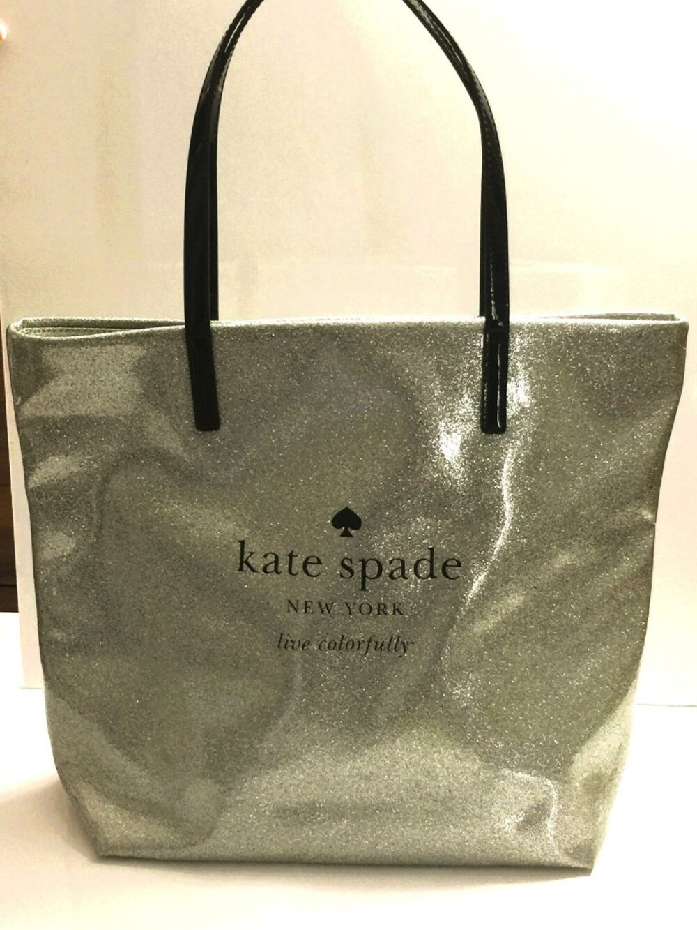 KATE SPADE SILVER METALLIC LARGE TOTE- NWOT